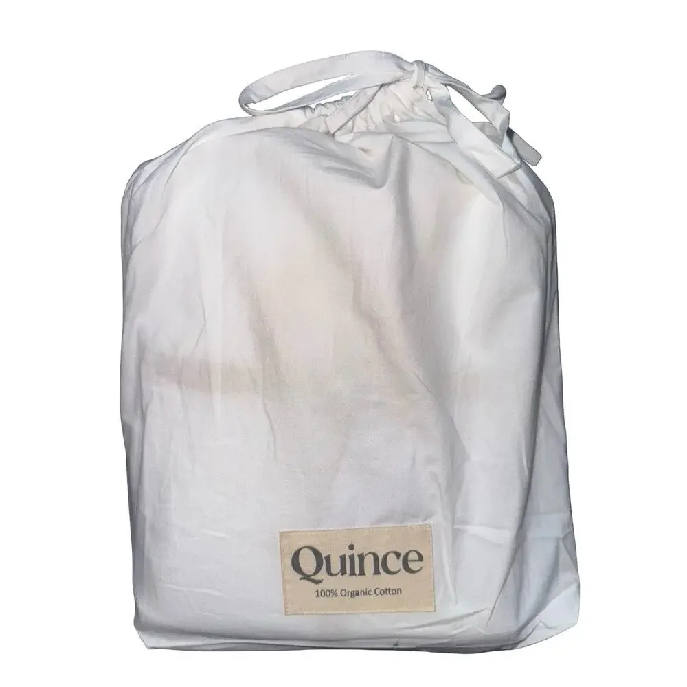 Quince Organic Cotton Percale Duvet Cover White Full/Queen 88x92 NWT